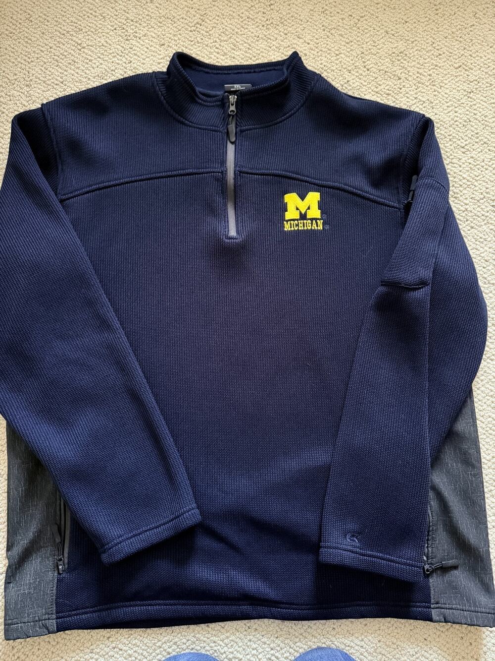Colosseum Michigan Wolverines Mens XXL Full Zip Jacket Navy Knit Fleece Lined